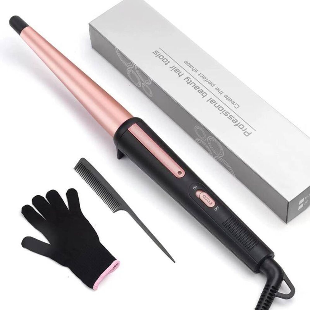 JAETON Tapered Hair Curling Iron Wand 0.5-1 Inch Ceramic Tourmaline